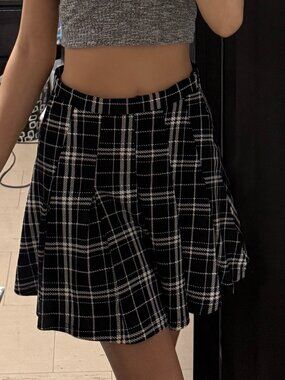 Black Plaid Skirt